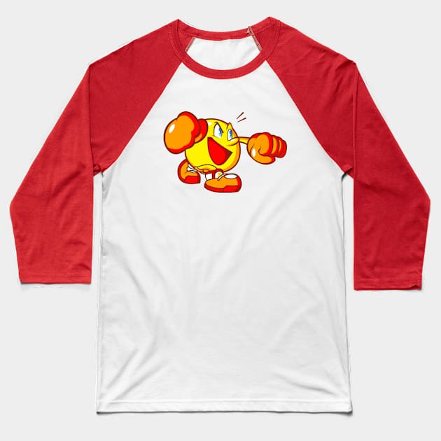 Pac Man Punch Baseball T-Shirt by RoswellWitness